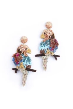 Deepa Gurnani Macaw Tropical Studded Earrings