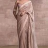 Tarun Tahiliani Old Rose Crinkle Foil Sari Set -Inca Sales Store fa awu kdr sa 1 cw 100 1 1