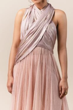 Tarun Tahiliani Crinkled Flared Bottom Tulle Dress -Inca Sales Store fa ssu drp dl 1 3