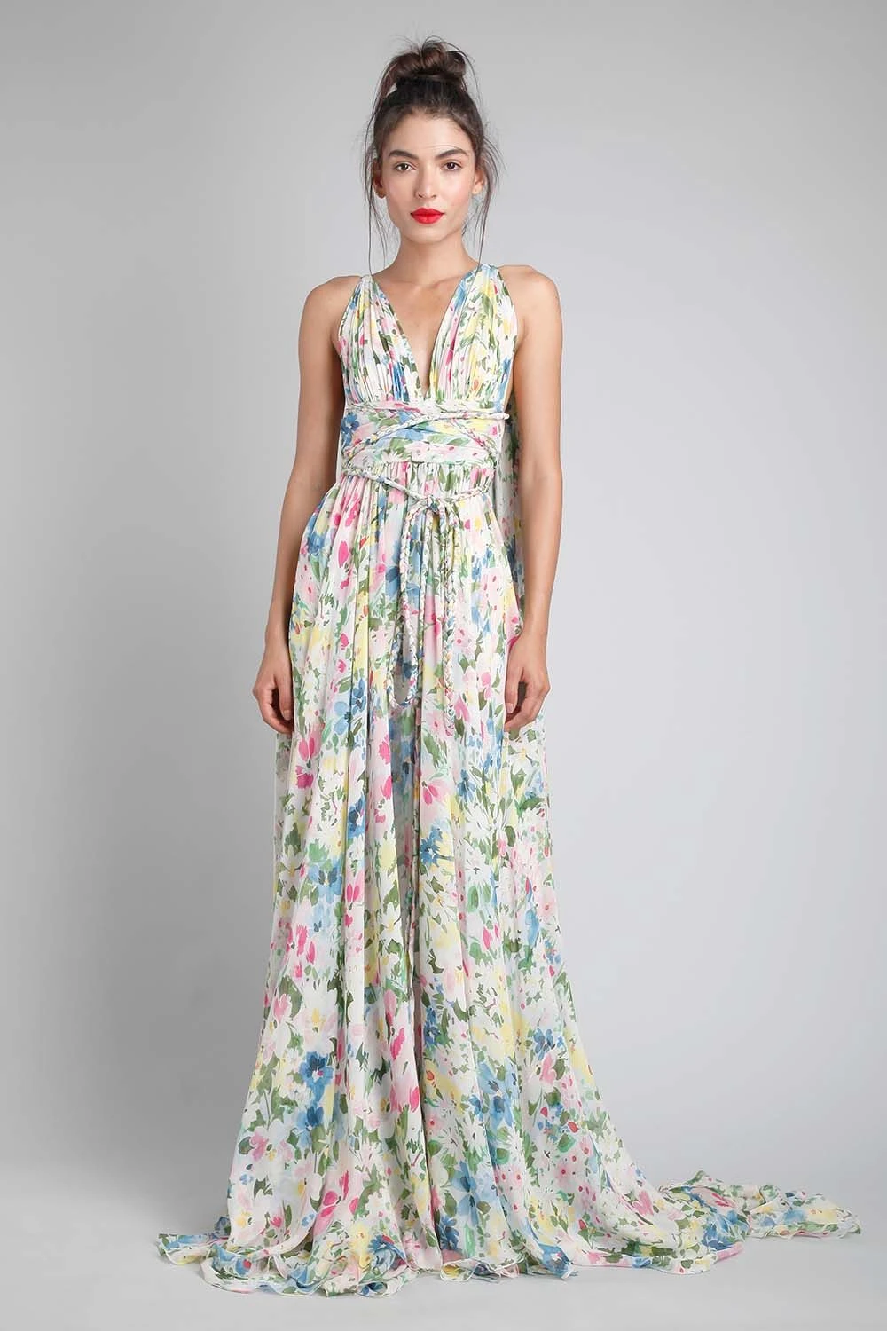 Gauri & Nainika Belted Goddess Gown With Drapes 3 Gauri & Nainika Belted Goddess Gown With Drapes