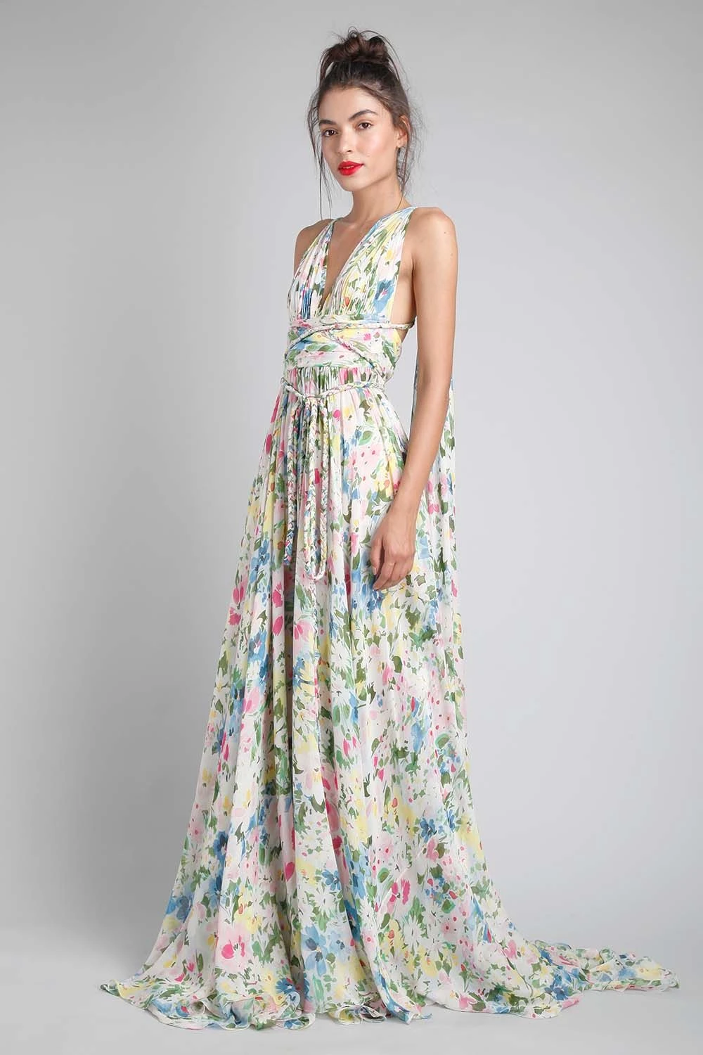 Gauri & Nainika Belted Goddess Gown With Drapes 4 Gauri & Nainika Belted Goddess Gown With Drapes - Image 2