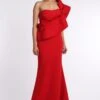 Gauri & Nainika Red One Shouldered Mermaid Gown -Inca Sales Store gn gwn 116a 1