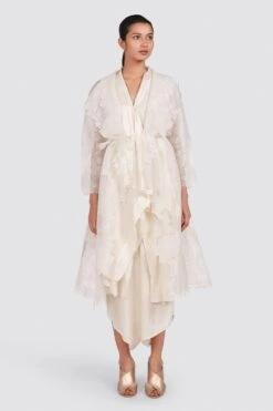 Aikeyah Ivory Applique Organza Cape Set -Inca Sales Store grace w 3