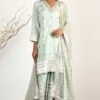 Gopi Vaid Mint Green Sharara Set With Zardosi & Gota Work -Inca Sales Store gv22 1