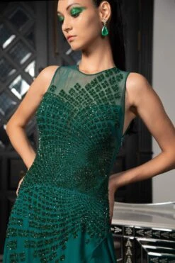 Rohit Gandhi + Rahul Khanna Nubula Crystal Beaded Gown -Inca Sales Store gw6105 5