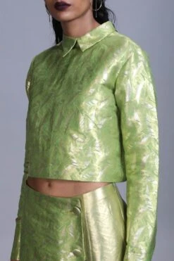 Hemang Agrawal Jagat Gold-silver Crop Top -Inca Sales Store ha28 3