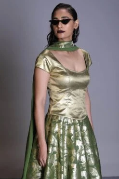 Hemang Agrawal Gold Drill Corsetted Blouse