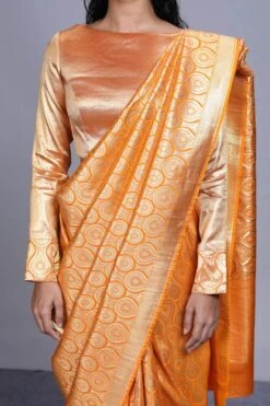 Hemang Agrawal Citrus Orange Full Sleeved Blouse -Inca Sales Store ha44 3