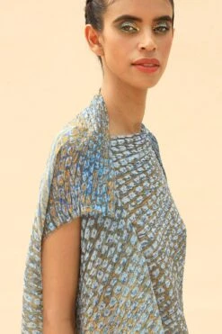 Abhishek Sharma Overlap Shoulder Drape Dress -Inca Sales Store hdr03blue 5