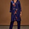 Half Full Curve Navy Floral Embroidered Kurta Set 2 Half Full Curve Navy Floral Embroidered Kurta Set -Inca Sales Store hfcmb019 1
