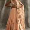 Itrh Peach Silk Chanderi Godet Lehenga Set 2 Itrh Peach Silk Chanderi Godet Lehenga Set -Inca Sales Store itrh1062 1