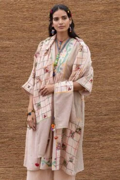 Sunira Designs Pink Patchwork Stole -Inca Sales Store j2229d 3