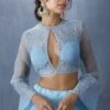 Torani Sky Blue Tulle Aari Work Blouse 1 Torani Sky Blue Tulle Aari Work Blouse -Inca Sales Store jpss012b 1