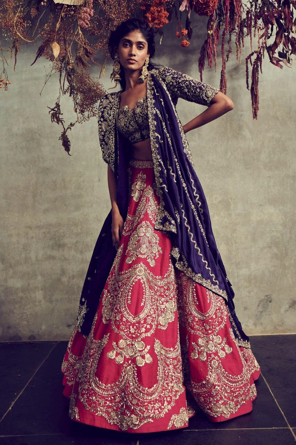 Jayanti Reddy Embroidered Red Lehenga Set 4 Jayanti Reddy Embroidered Red Lehenga Set - Image 2