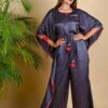 Bandhni Kaftan Jumpsuit With Tassels