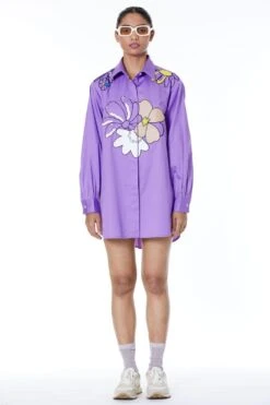 Kanika Goyal Label Lilac Cotton Shirt Dress