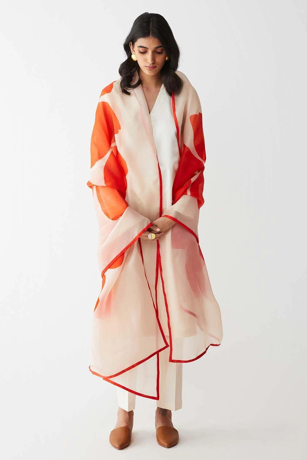 Kshitij Jalori Leaf Natural Dupatta 6 Kshitij Jalori Leaf Natural Dupatta - Image 4