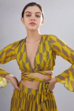 KoAi Chiffon Geometric Pleated Skirt -Inca Sales Store kofw20095 4