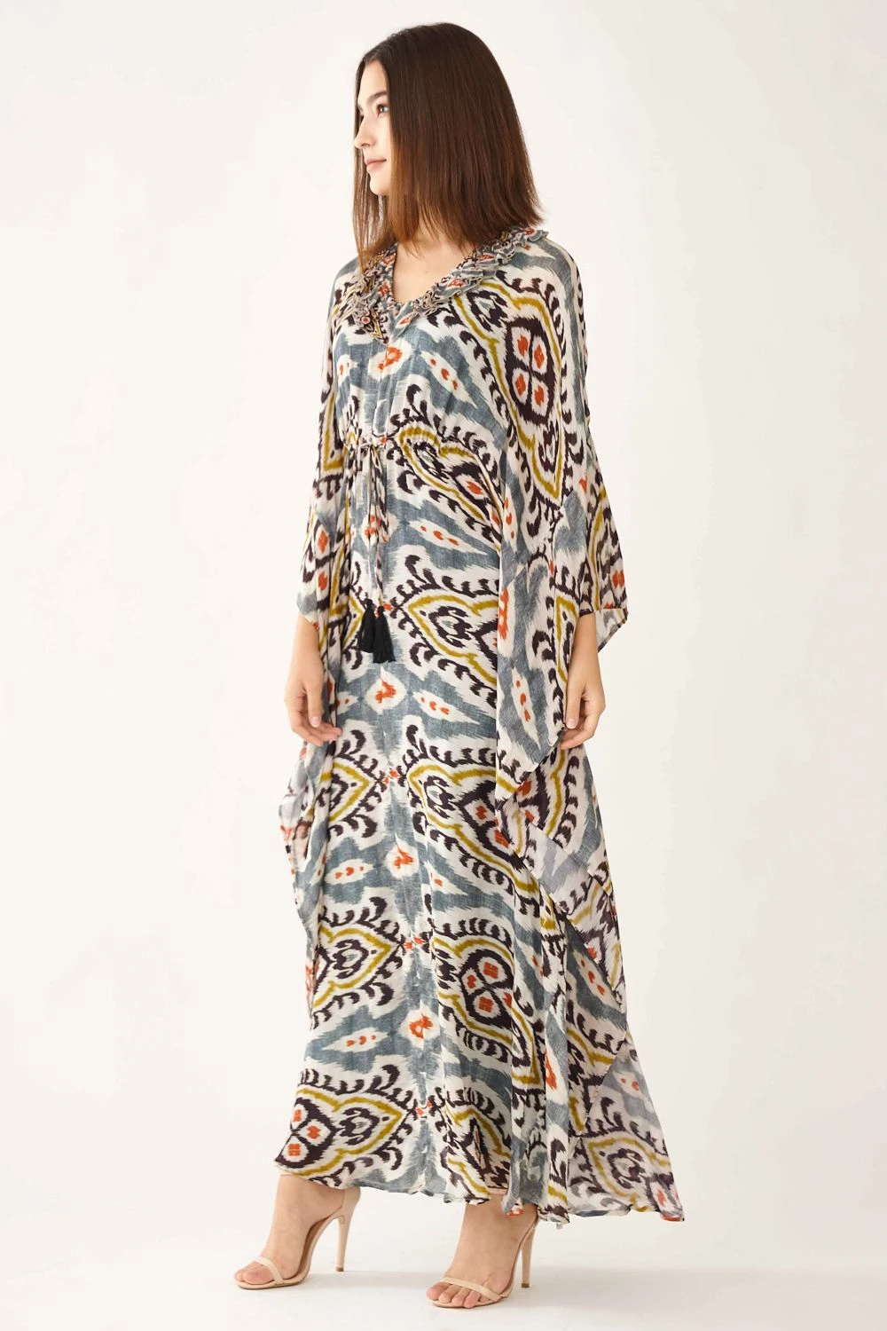 KoAi Multi-coloured Dabu Print Kaftan 6 KoAi Multi-coloured Dabu Print Kaftan - Image 4