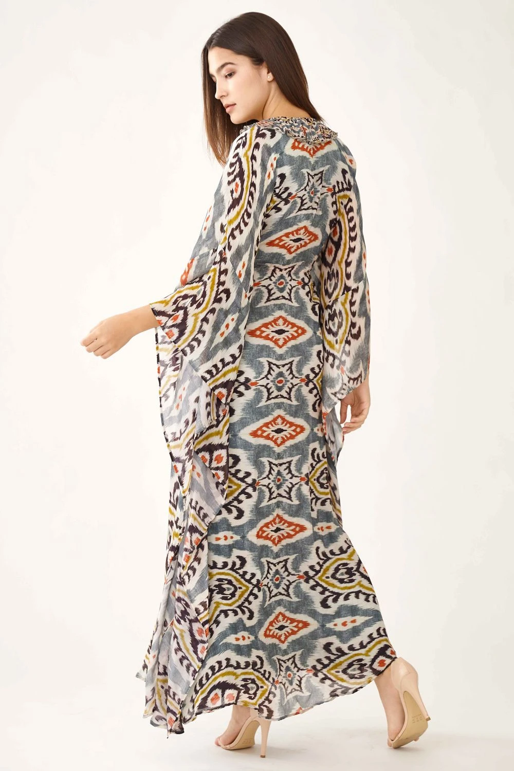 KoAi Multi-coloured Dabu Print Kaftan 7 KoAi Multi-coloured Dabu Print Kaftan - Image 5