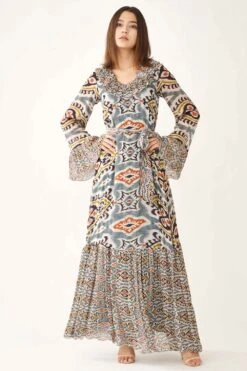 KoAi Multi-coloured Dabu Print Maxi Dress