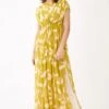 KoAi Mustard & Peach Floral Kaftan 1 KoAi Mustard & Peach Floral Kaftan -Inca Sales Store kofw21017 1
