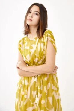 KoAi Mustard & Peach Floral Kaftan -Inca Sales Store kofw21017 4