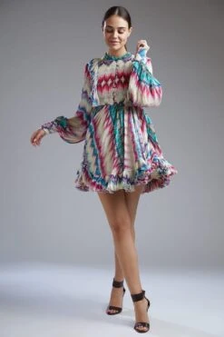 KoAi Chiffon Multicolor Short Dress