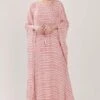 KoAi Pink & White Abstract Kaftan