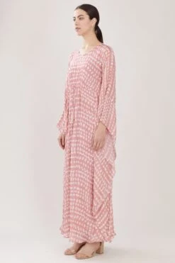KoAi Pink & White Abstract Kaftan -Inca Sales Store koss21044 2