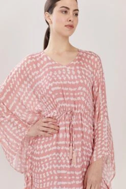 KoAi Pink & White Abstract Kaftan -Inca Sales Store koss21044 3