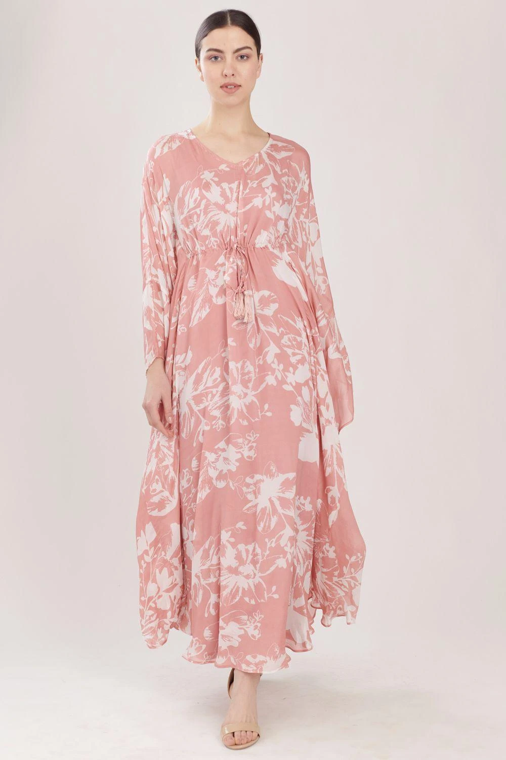 KoAi Pink & White Floral Kaftan 3 KoAi Pink & White Floral Kaftan