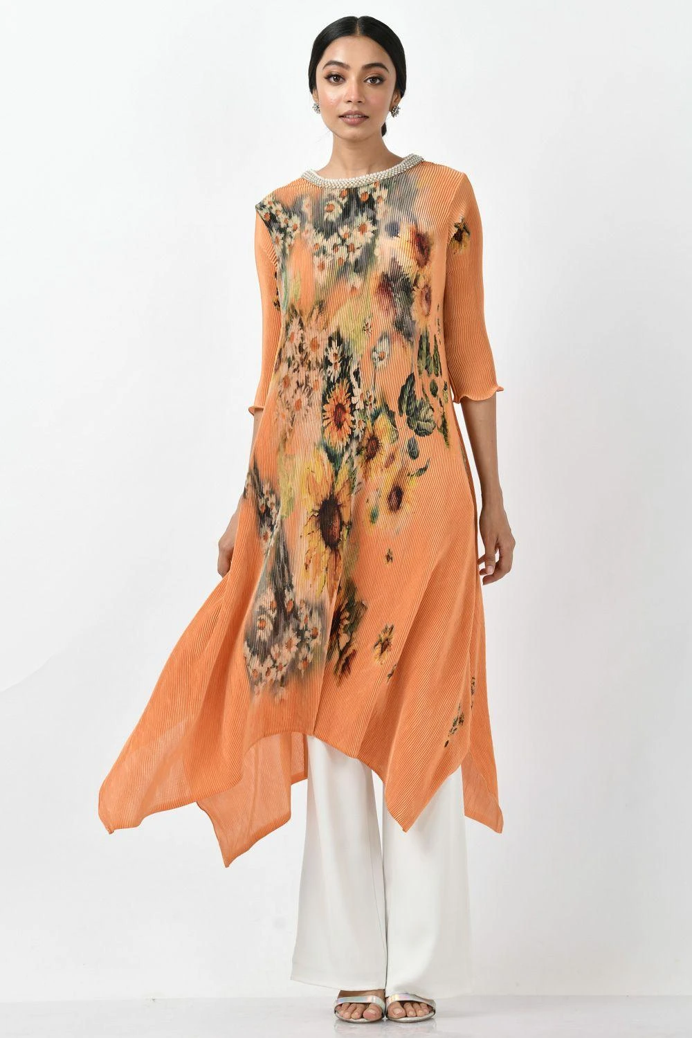 Kiran Uttam Ghosh Mango Sunflower Printed Tunic 3 Kiran Uttam Ghosh Mango Sunflower Printed Tunic