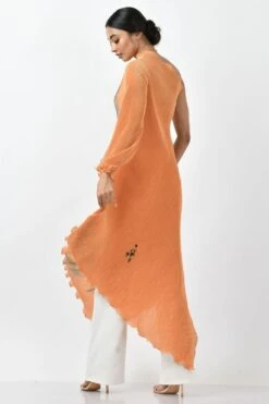 Kiran Uttam Ghosh Mango Sunflower Printed One Shoulder Dress -Inca Sales Store kug2021017 4