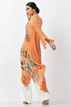 Kiran Uttam Ghosh Mango Sunflower Printed One Shoulder Dress -Inca Sales Store kug2021017 5