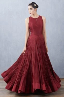 Torani Maroon Rati Jaloba Dress Set -Inca Sales Store kyaw087 kyaw088 2