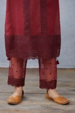 Torani Maroon Abhra Kurta Set 12 Torani Maroon Abhra Kurta Set -Inca Sales Store kyaw089 kyaw090 kyaw091 5