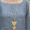 Messiah Craft Layered Triangular Brass Necklace