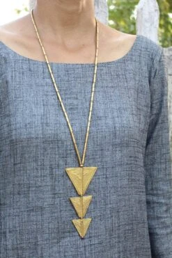 Messiah Craft Layered Triangular Brass Necklace