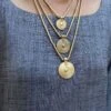 Messiah Craft Layered Brass Spiral Pendant Necklace