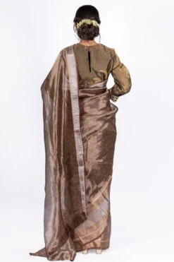 Mimamsaa Burgundy Tissue Silk Sari -Inca Sales Store mim01021 5