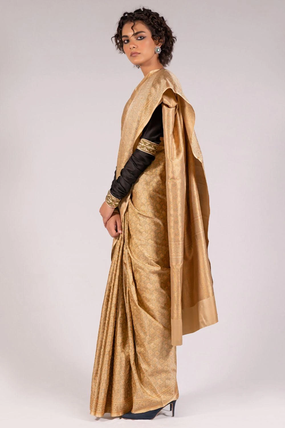 Mimamsaa Silk Chanderi Black Blouse 4 Mimamsaa Silk Chanderi Black Blouse - Image 2