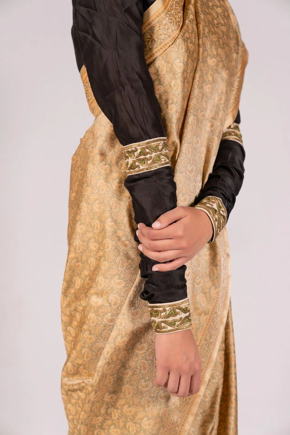 Mimamsaa Silk Chanderi Black Blouse 5 Mimamsaa Silk Chanderi Black Blouse - Image 3