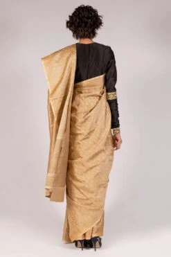 Mimamsaa Silk Chanderi Black Blouse 9 Mimamsaa Silk Chanderi Black Blouse -Inca Sales Store mim01225 4