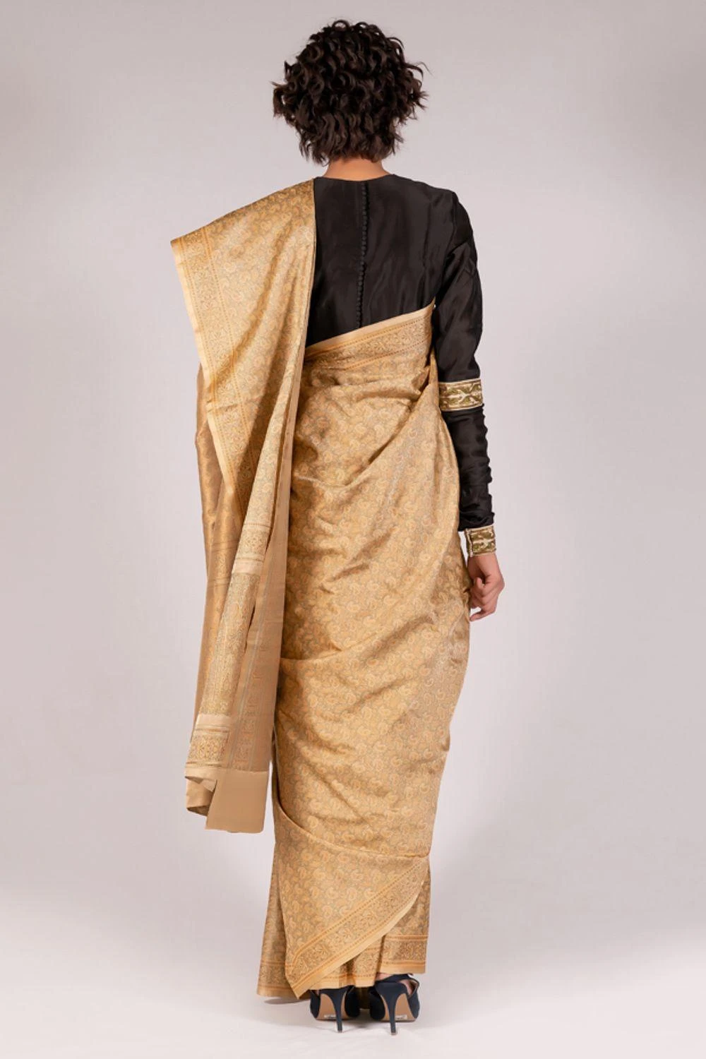 Mimamsaa Silk Chanderi Black Blouse 6 Mimamsaa Silk Chanderi Black Blouse - Image 4