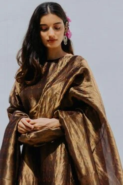 Mimamsaa Antique Gold Tissue Kurta Set -Inca Sales Store mim01310 3