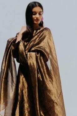 Mimamsaa Antique Gold Tissue Kurta Set -Inca Sales Store mim01310 4