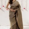 Mimamsaa Handloom Silk Charcoal Sari With Blouse Piece 2 Mimamsaa Handloom Silk Charcoal Sari With Blouse Piece -Inca Sales Store mimrj017 1