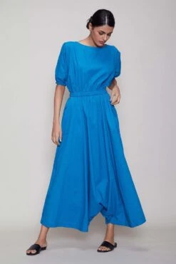 Mati Blue Jumpsuit With Elasticated Waist