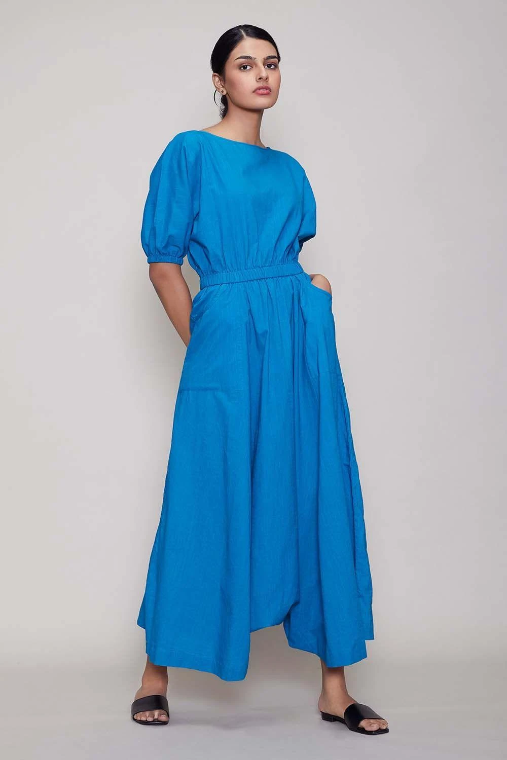 Mati Blue Jumpsuit With Elasticated Waist 4 Mati Blue Jumpsuit With Elasticated Waist - Image 2